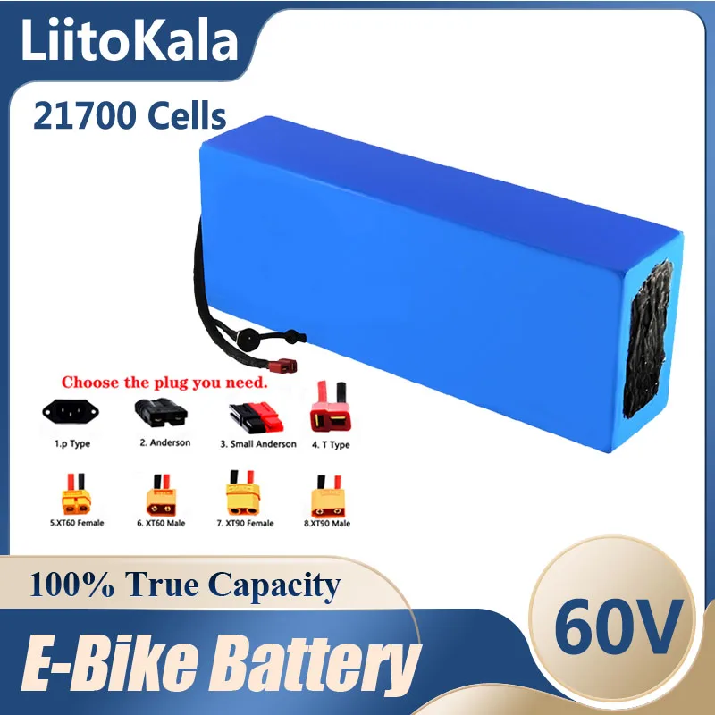 

LiitoKala 60V 40ah 50ah 30ah 20ah 35ah electric scooter bateria Electric Bicycle 21700 Battery Scooter 60V 3000W ebike battery