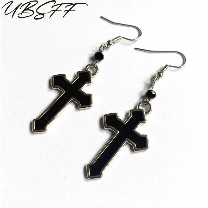 2021 Hot Sale Enamel Dripping Oil Simple Catholicism Crosses Earring Charm for DIY Creative Earring Jewelry Findings