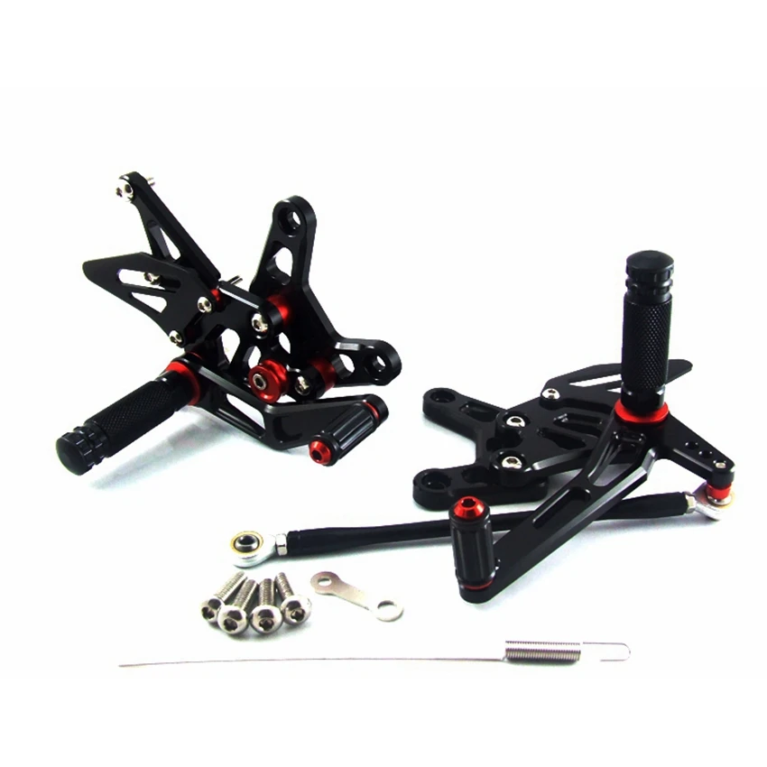 

CNC Aluminum Alloy Motorcycle footrest footpeg pedal foot peg Rearset Rearsets For KAWASAKI ZX6R 2007 2008 Racing Front Pedal