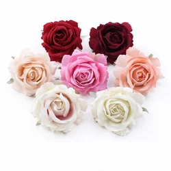 5 PCS 6CM Artificial Flowers Roses Head DIY Gifts Candy Box Wedding Decorative Flowers Wall Scrapbooking Needlework Home Decor