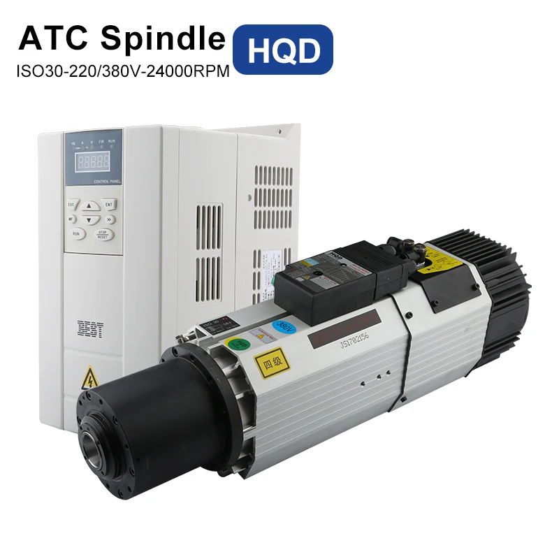 Hqd 9kw Iso30 Atc 24000rpm Spindle Motor Machine Tool For Cnc Wood Carving Automatic Change Gdl70-24z/9.0 Air Cooling Spindle