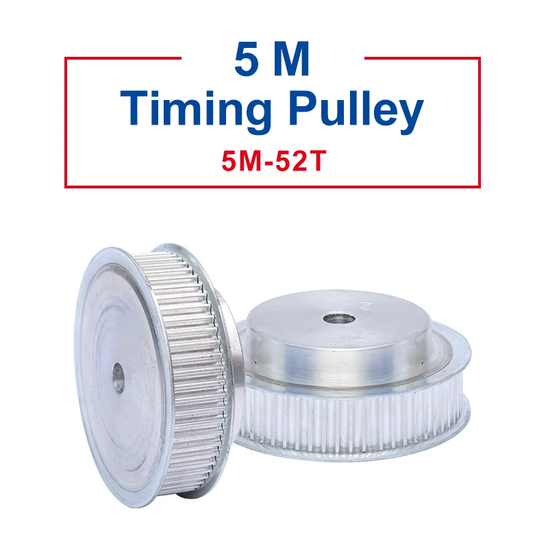 Timing Pulley 5M52 Teeth BF type  teeth pitch 5mm process hole diameter 10mm pulley slot width 21/27mm for 20/25 mm timing belt