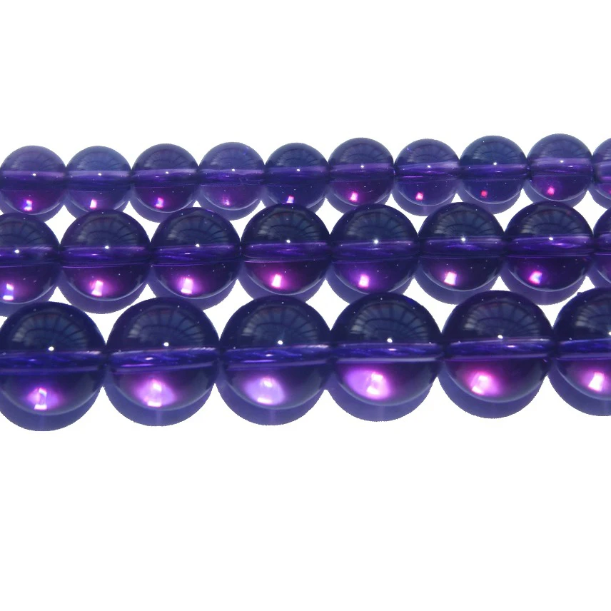 

Natural Stone Clear PiezoQuartzs Amethysts Crystal Round Beads 6 8 10 MM Pick Size For Jewelry Making DIY Bracelet Necklace