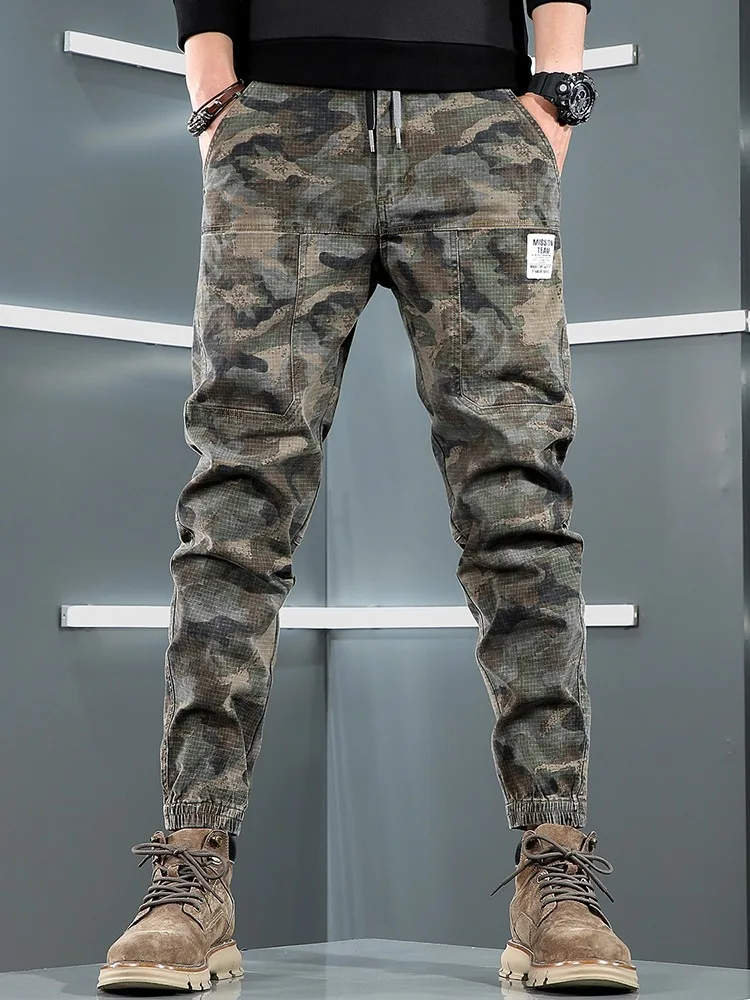 Tactical Camouflage Cargo Pants Men Sport Joggers Casual Streetwear Hip Hop Regular Fit Cotton Stretch Trousers