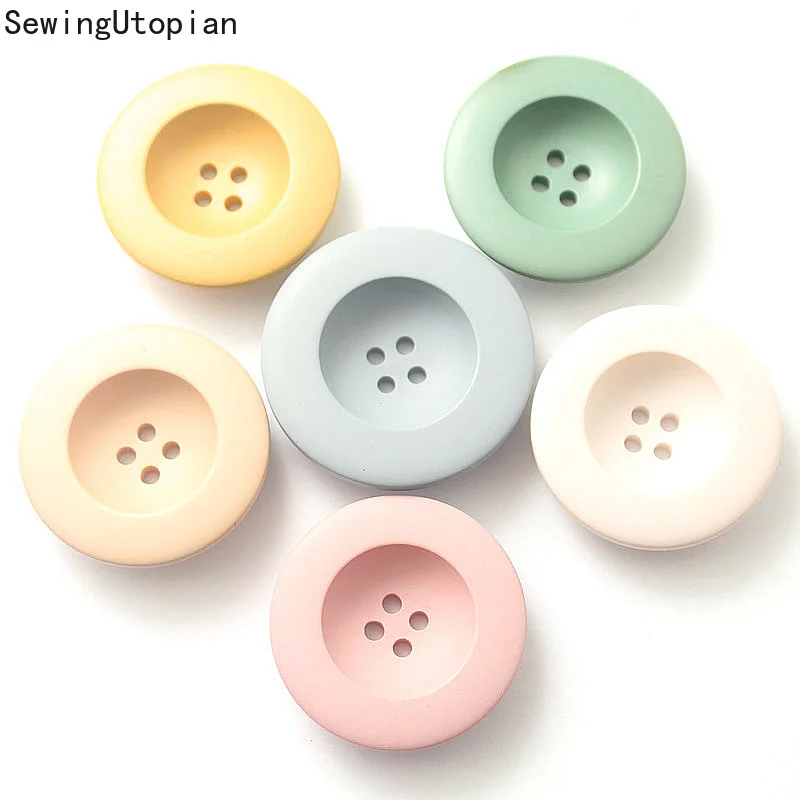 10PCS 4-Holes Plastic Buttons for Clothing Women Wear Suit Decorative Coat Sewing Resin Button Garment DIY Accessories 25mm 30mm