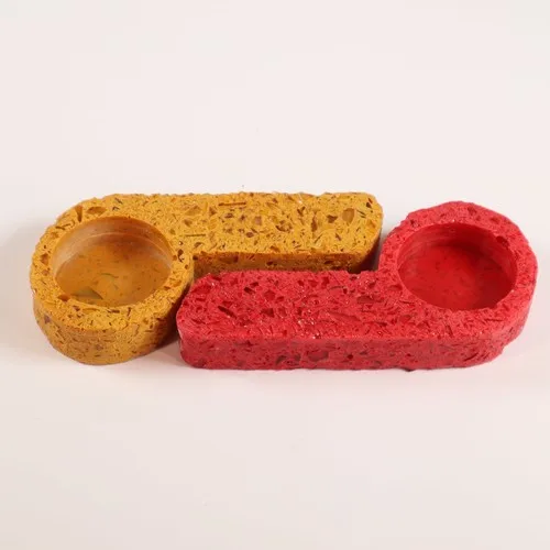 Miniditi Yellow-Red Bb (A Bütünüz) Bright Color Decorative Candle Holder