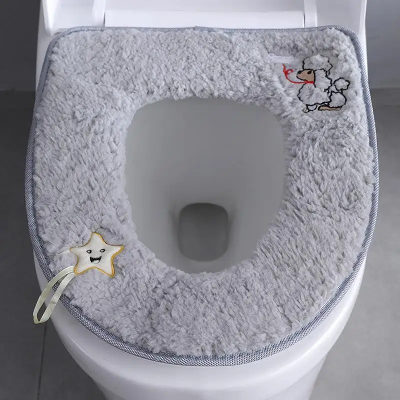 Winter warm toilet seat cover velvet toilet cushion household soft and thick toilet seat cover toilet cushion sanitary products