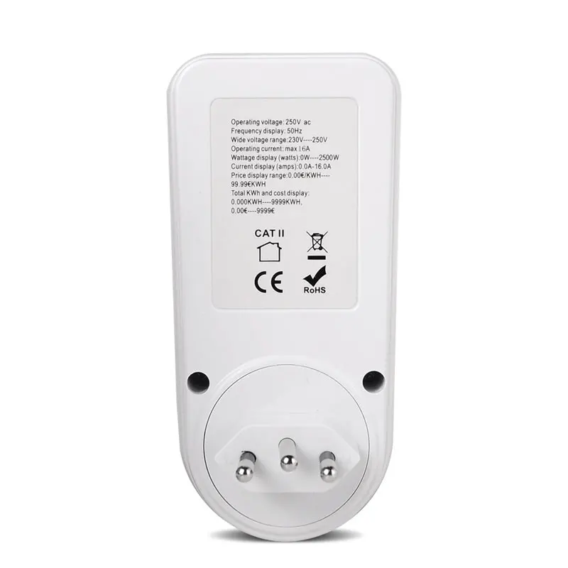 BR Brazil Socket Plug Power Meter Energy Digital Wattmeter kWh Power Consumption Watts Electricity Analyzer Monitor AC 220V 230V