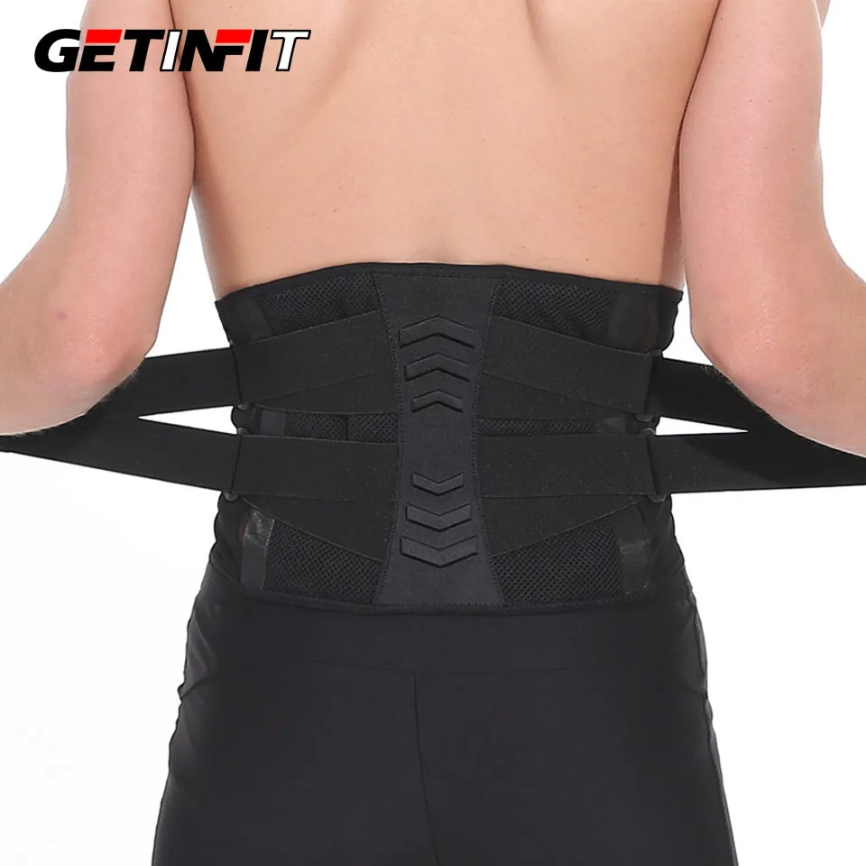 

Getinfit Waist Support Trainer Fitness Weightlifting 4 Springs Belt Adjustable Elastic Men Womens Belt Sports Lumbar Brace