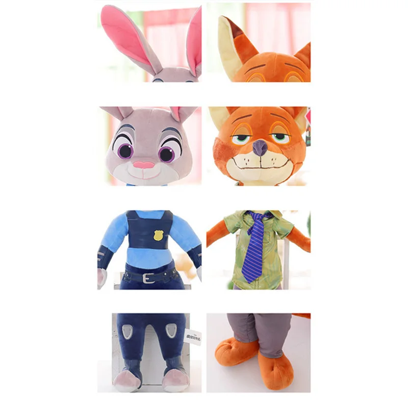 2pcs/lot Zootopia Judy Hopps Plush Toy 40cm Cute Nick Wilde Rabbit Plushie Doll Cartoon Soft Stuffed Animals Toys For Kid Gift