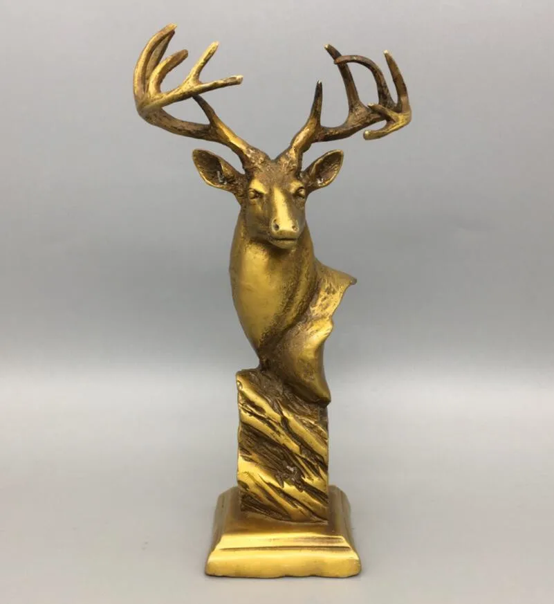 

Archaize brass Sika deer head crafts statue