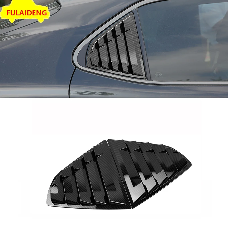 

2pcs For Toyota Camry 2018 Rear Carbon Fiber ABS Side Vent Window Scoop Louver Cover Trim Triangular Decorator Car Styling