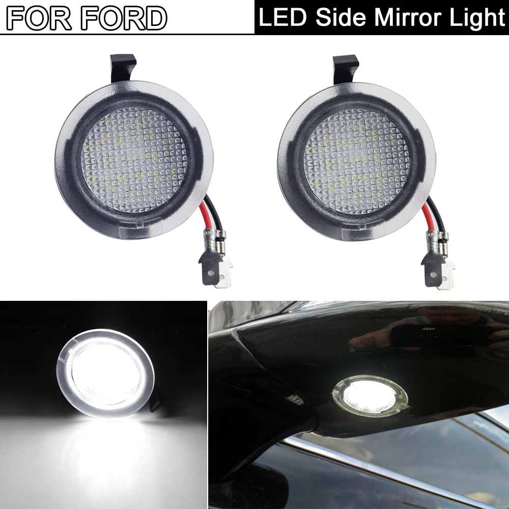 Luz LED blanca debajo del espejo lateral para Ford Taurus Edge F-150 Taurus Taurus Flex Explorer Mustang Everest Ranger Mondeo