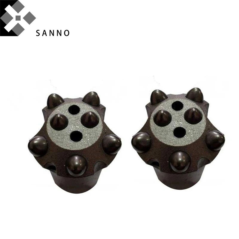 Punte a bottone coniche a 6 denti e 7 denti, punte da trapano da miniera per perforazione e estrazione di roccia 32mm -50mm cementate sferico duro