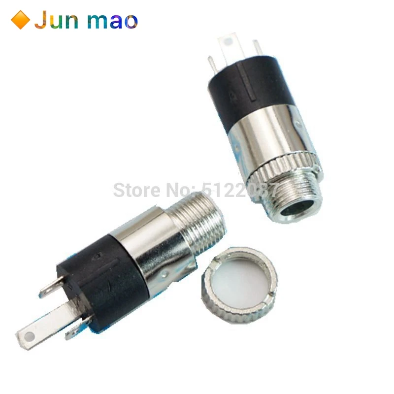 10Pcs PJ392 3.5MM Stereo Female Sockect Jack with Screw 3.5 Audio Headphone Connector PJ-392 Cylindrical Socket