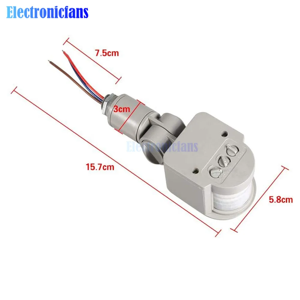 DC 12V Motion Sensor Motion Detector Automatic Infrared PIR Sensor 180 Degree Rotating Outdoor Automatic Control Light Switch