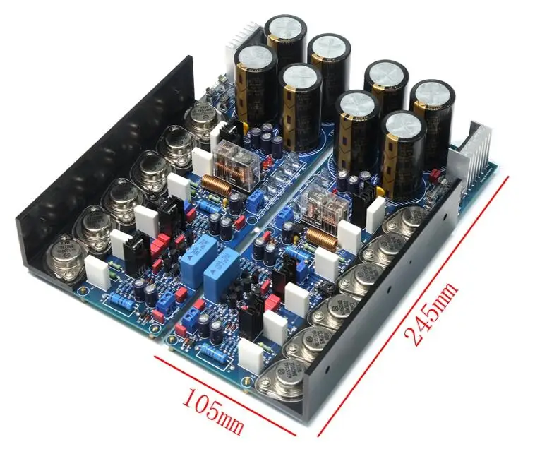 T330 high power hifi fever Gold sealed transistor post power amplifier board with rectifier circuit Adjustable pure class A