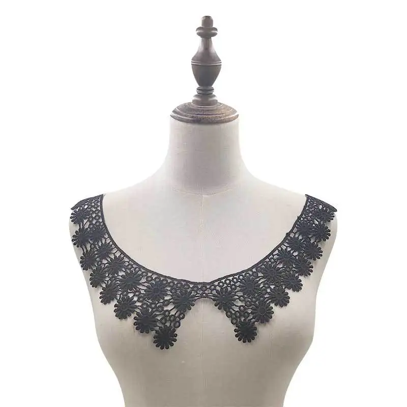 

5Pcs Black White Lace Embroidered Flower Floral Neckline Collar Trim Clothes Sewing DIY Accessories Handmade