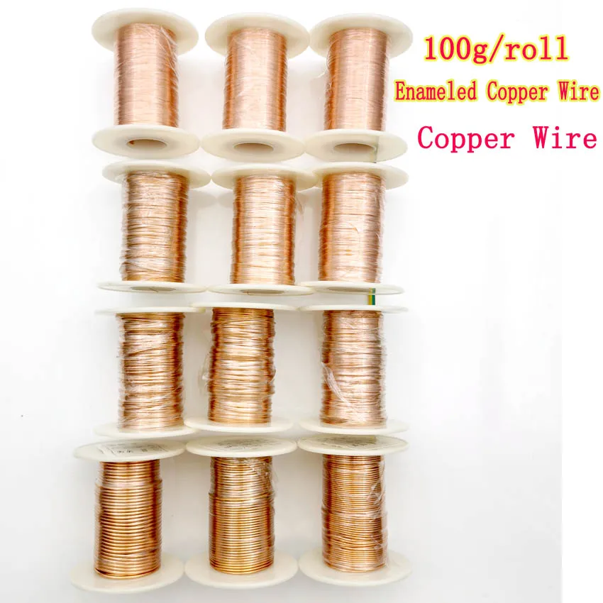 0.12mm 0.25mm 0.5mm 1mm 1.25mm Copper Wire Magnet Wire Enameled Copper Winding Wire Coil Copper Wire Winding Wire Weight 100g