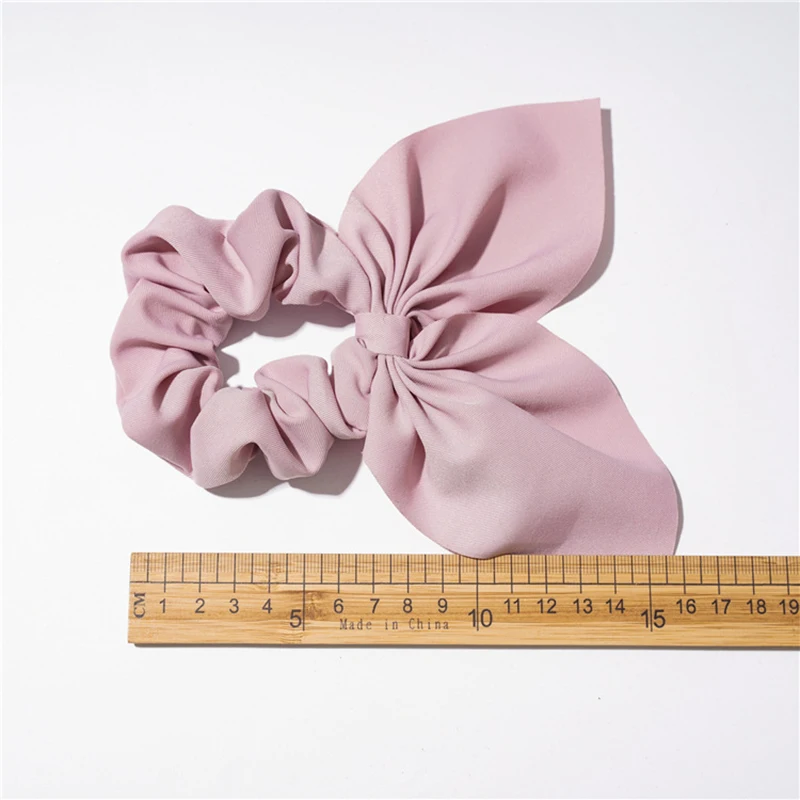 2020 New Girls Chiffon Bowknot Silk Hair Bow Scrunchies Women Ponytail Holder Hair Tie Hair Rope Rubber Bands Hair Accessories