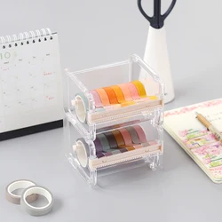 1pc Washi Tape Dispenser Holder Cutter Office Supplies Desk Accessories Organizer