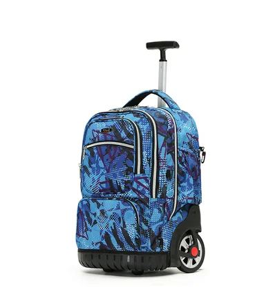 Children Travel Trolley backpack bag for teenagers School Rolling backpack 19 inch Wheeled backpack for boys School bag On wheel