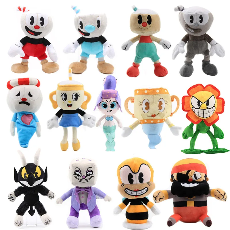 13 style Cuphead Plush Toys Mugman The Chalice Soft Stuffed Peluche Dolls Cute Cartoon Doll Toy for Kids Birthday Christmas Gift