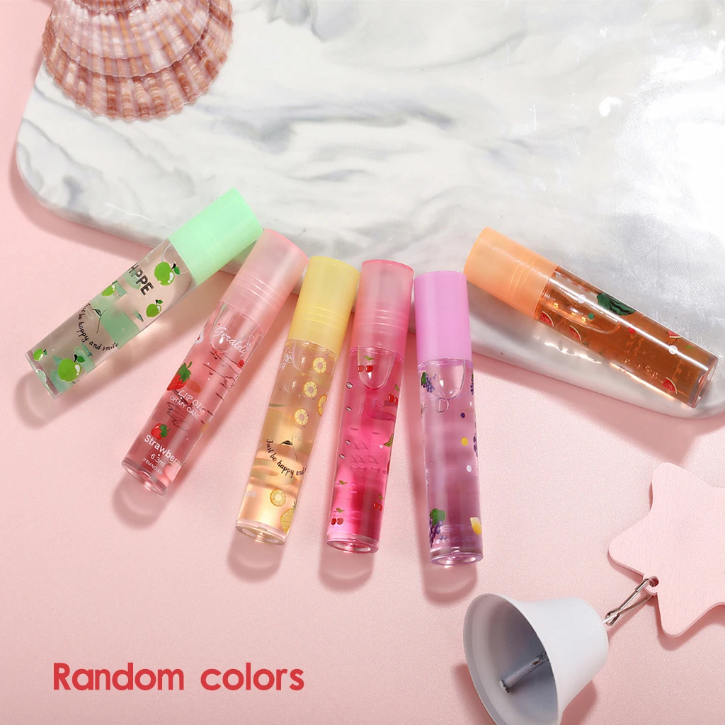 1Pcs สี Roll-On ผลไม้ Oil Lip Balm Lip Oil Moisturizing กระจกโปร่งใส Lip Long Lasting Hydrating Lip เครื่องสำอางค์