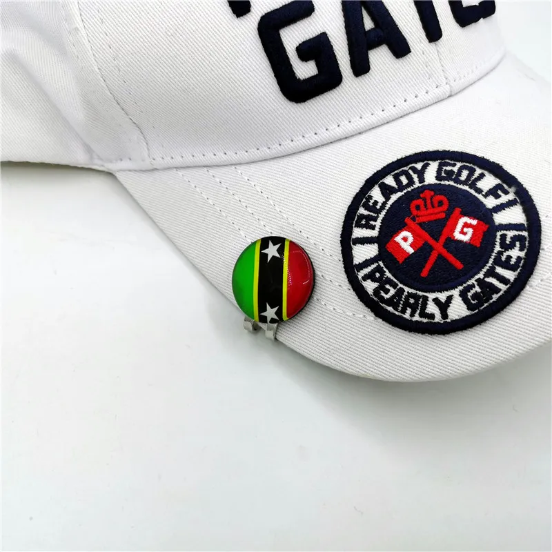 National Flag Golf Ball Marker With Magnetic Hat Clip Country World Banner VARIOUS DESIGNS STYLE 001