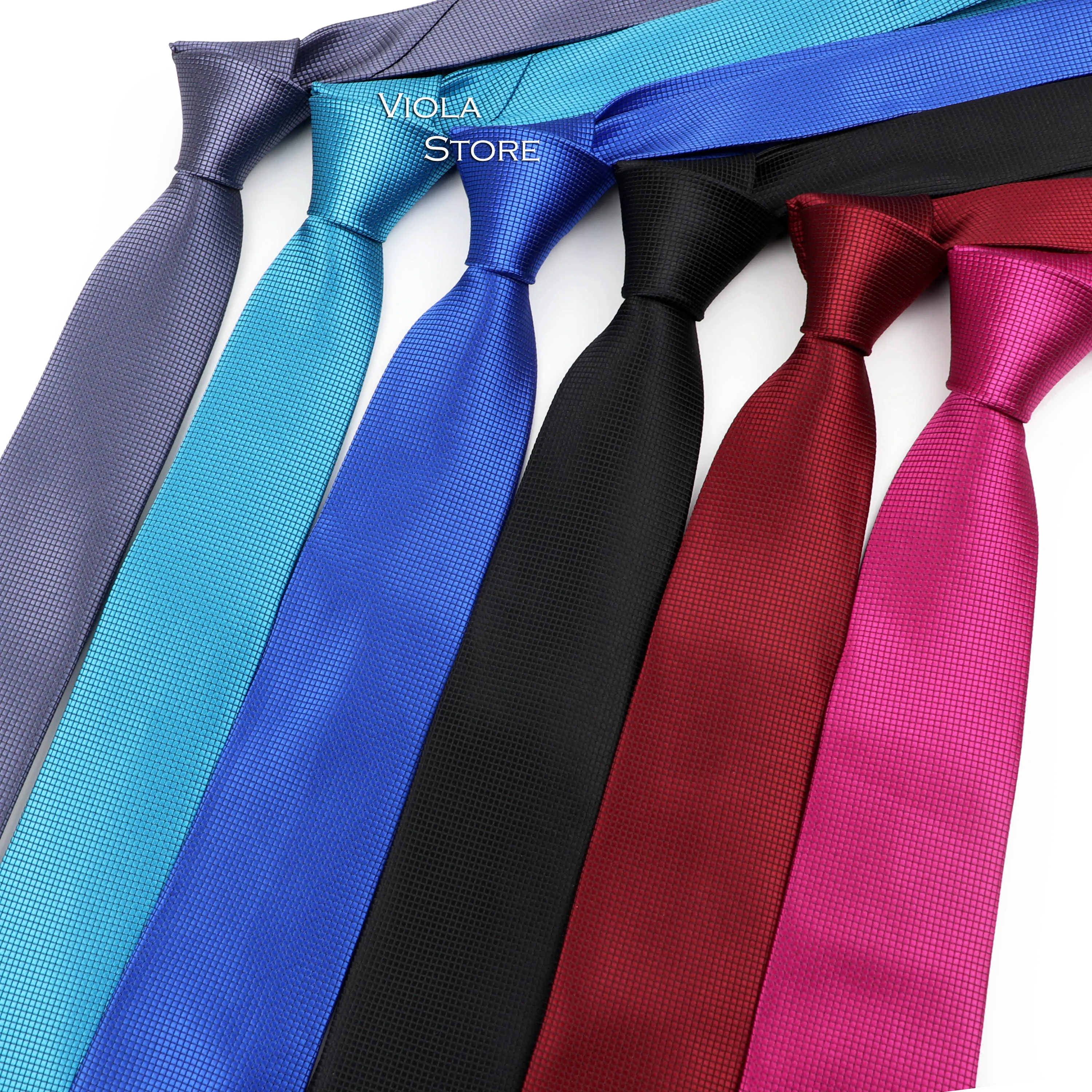 Fashion Solid Colorful 6CM Tie Narrow Polyester Necktie Wedding Grooms Business Tuxedo Banquet Cravate Gift For Men Accessory