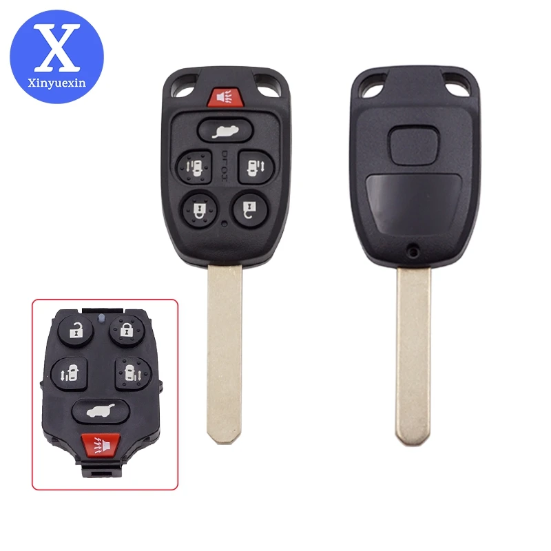 

Xinyuexin Replacement Car Key Case Shell Fob for Honda Odyssey 2011-2014 Key Case Cover Fob 6 Buttons Auto Accessories