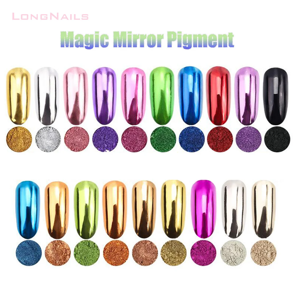 4*1.9cm Chrome Mirror Pigment Metallic Glitter Magic Powder Artcraft Color Change Titanium Filler Superfine Nail DIY Pigment T67