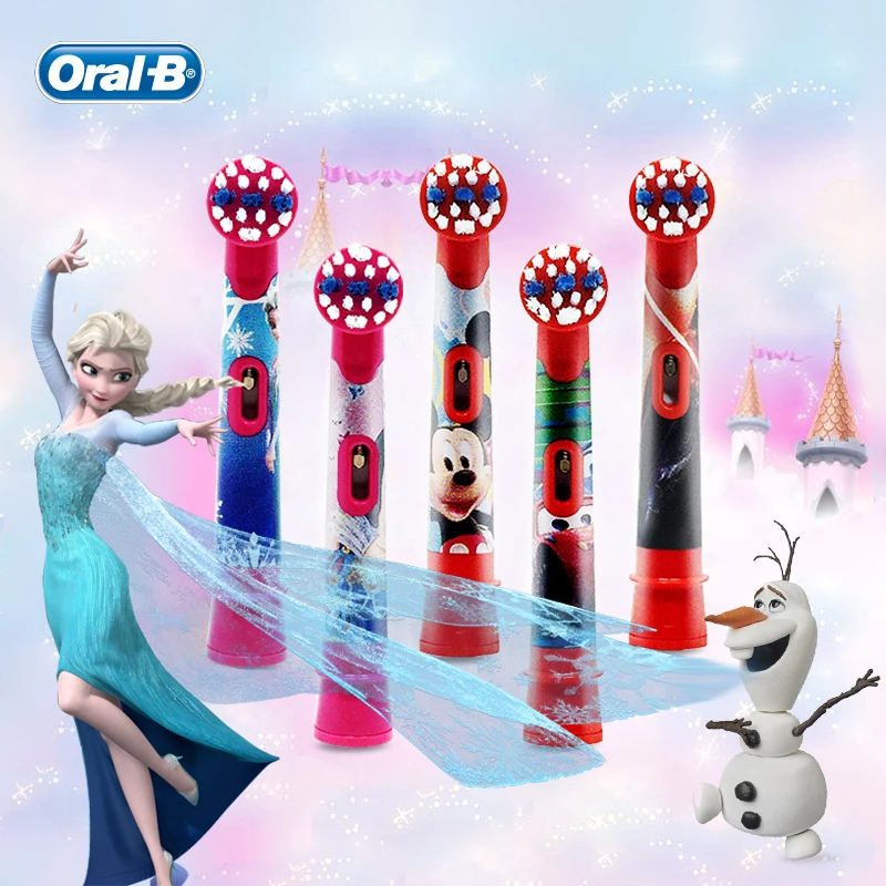 

Oral B головки для детской электрической зубной щетки Frozen Utral мягкие зубные щетки головки круглые щетки головки 4 hedas для 4 + лет