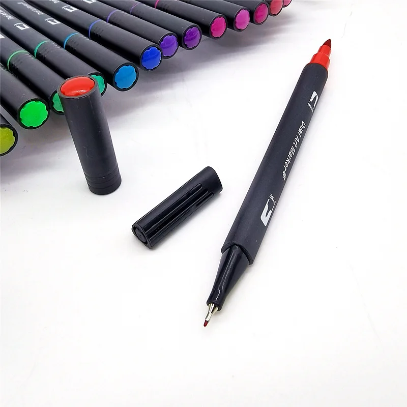 24/36/48/72/100 Colors Drawing Markers Dual Tip Brush Pens Fineliners Watercolor Art Markers for Drawing Painting Art Supplies