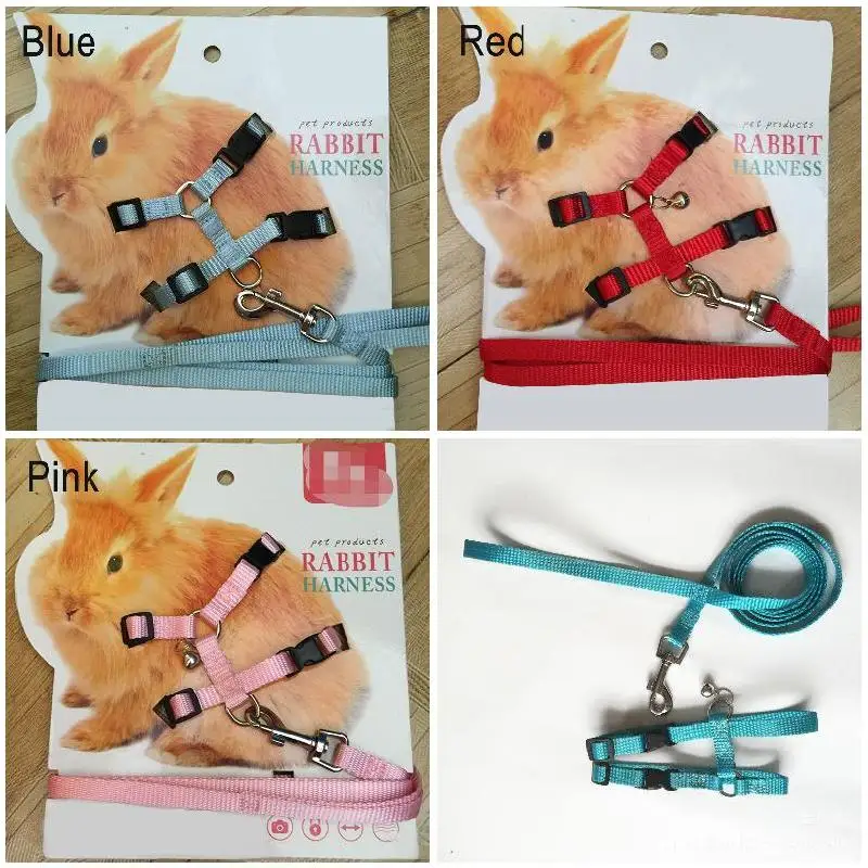 Pet Rabbit Soft Harness Leash Adjustable Bunny Traction Rope For Running Walking For Guinea Pigs Ferret Cat Rat Rabbit Rope