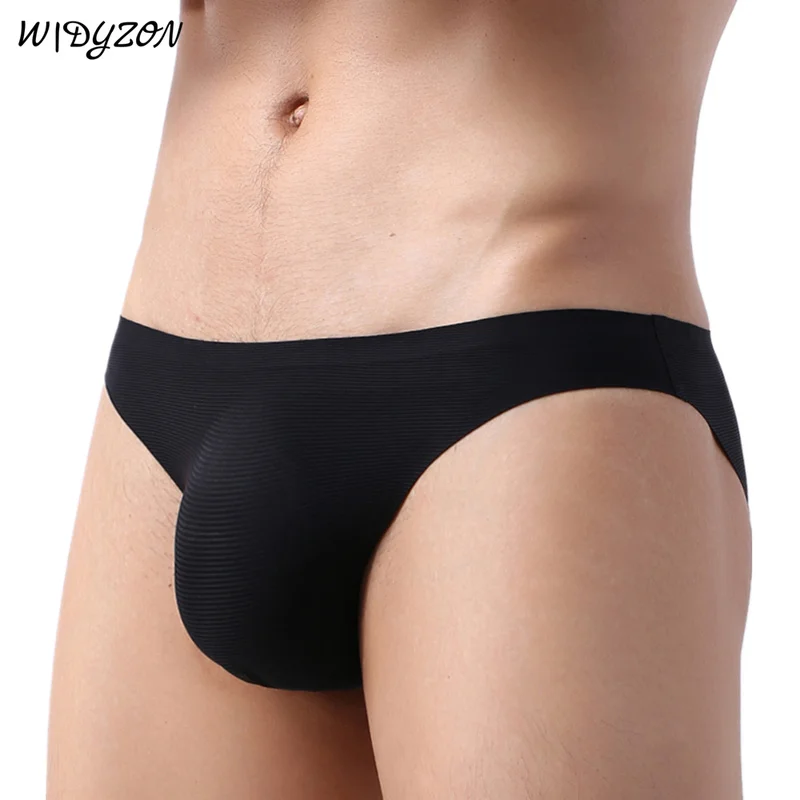 WIDYZON Sexy Men Underwear Briefs Gay Seamless Silkly Underpants Low Waist Rib Fabric Male Panties Hombre Slip Gay Calzoncillos