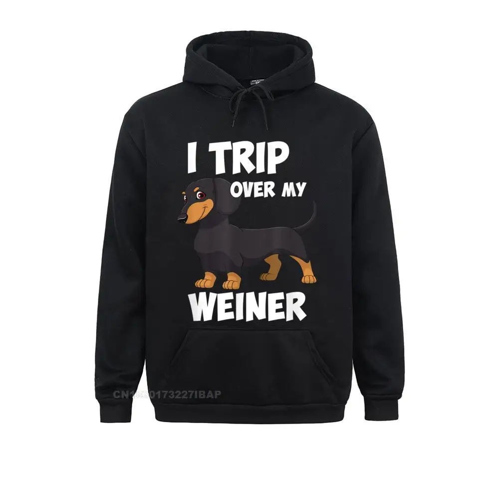 

I Trip Over My Weiner Funny Dachshund T-Shirt Company Printed On Sweatshirts Men Hoodies Long Sleeve Summer/Autumn Tight Hoods