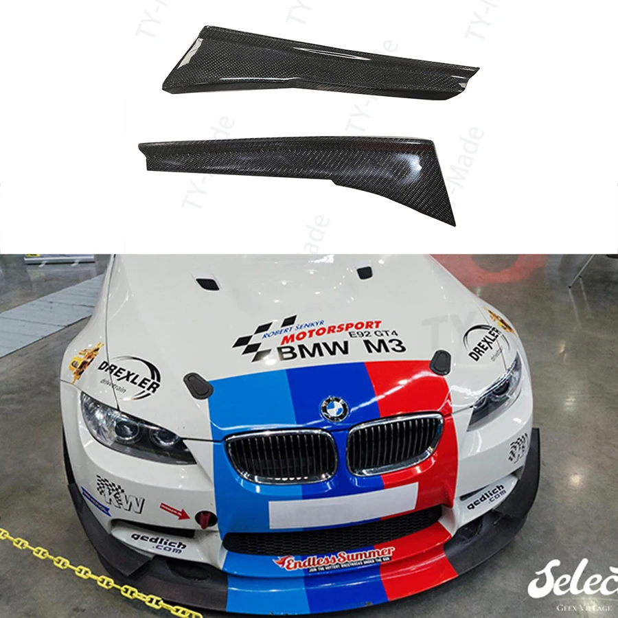 

E92 Carbon Fiber Front Bumper Side Trim Canards Fins Shark Sticker G Style Car Accessories For BMW 3 Series E92 E93 M3 2008-2013