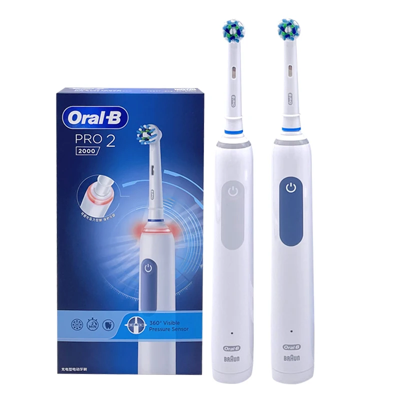 

Oral B Pro2 Electric Toothbrush Smart Pressure Sensor 2 Minutes Timer Two Modes Dental Cleaner Gum Care Teeth Whitening Brush