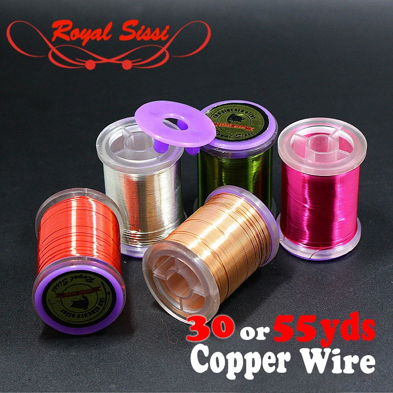 

Royal Sissi 0.2mm 0.3mm fly tying craft wire ULTRA WIRE Midge Larvae segmented body ribbing copper wire fly tying metal thread