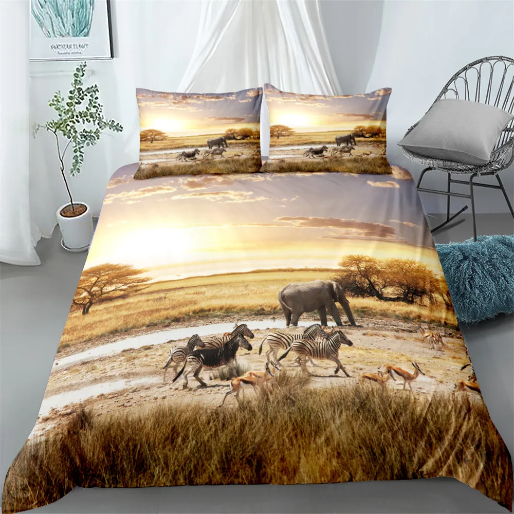 grand savannah 3d duvet cover set king queen double full twin single size bed linen set