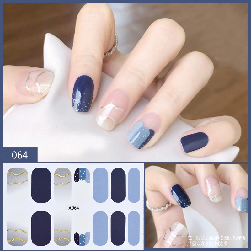 

14Pcs Nail Stickers New Product Full Coverage 3D Summer Complete Nail Decals Waterproof Self-adhesive DIY Manicure 2021 New