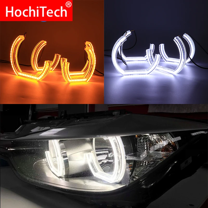 

for BMW 1995-2000 E39 5 series pre-facelift LED Angel Eye Kit Dual White Amber Switchback Turn Signal Light