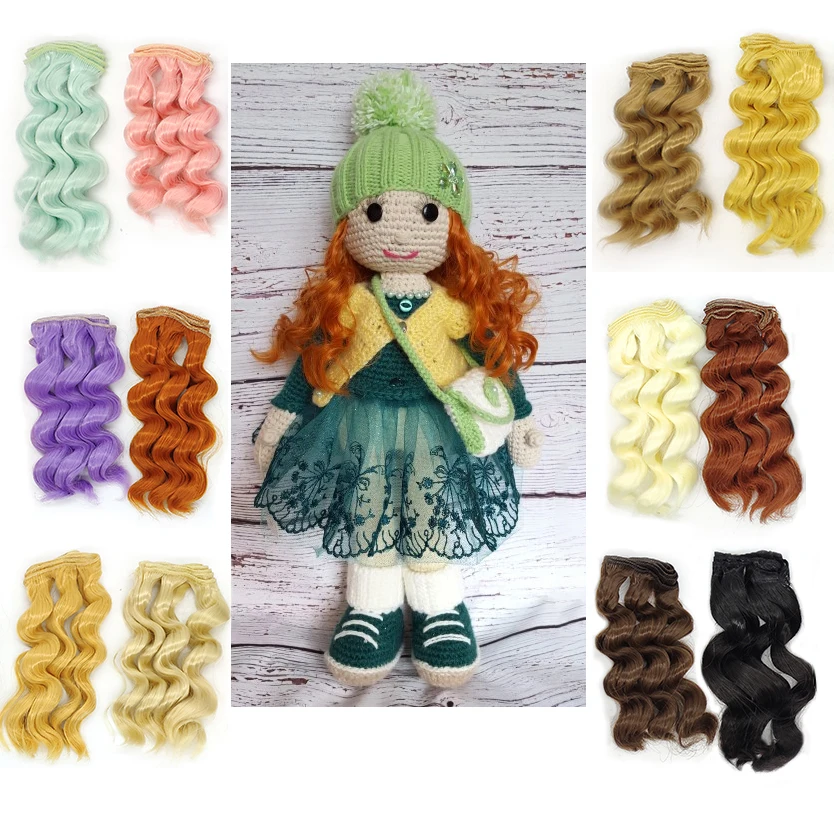 AAAA High Quality 15 cm high temperature heat resistant doll hair for 1/3 1/4 1/6 BJD Synthetic diy curly doll wigs Accessories