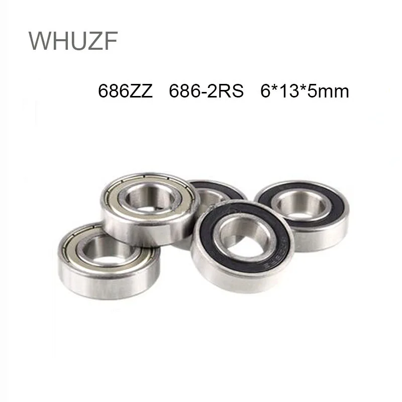 5/10pcs 686ZZ 686RS 6*13*5mm Chrome Steel  Ball Bearing Steel 686-2RS Bearings Rubber Sealed Miniature Mini  Bearing 6X13X5 mm