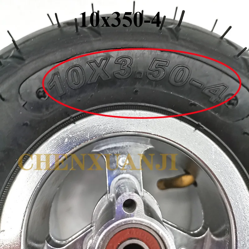 10x3.50-4 Tire with 4 Inch Rim Brake Disc Sprocket Brake Pump for 49cc Mini Quad Dirt Bike Scooter ATV Buggy 10x350-4 Tyre Wheel