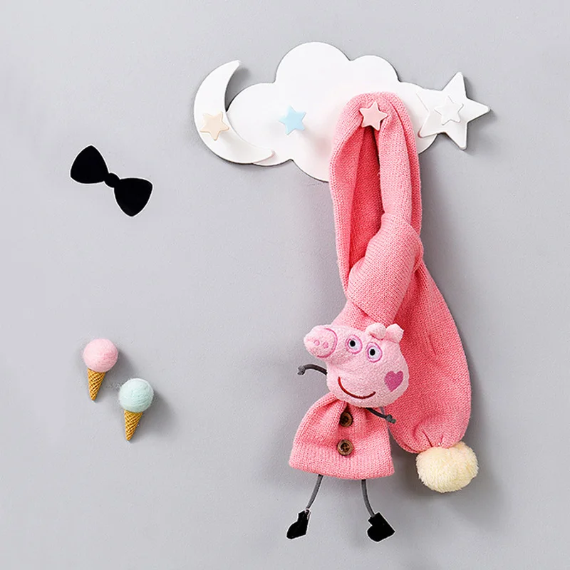 1pcs Cute Cloud Star Wall Mounted Hooks DIY Plastic Clothes Hooks Shelf Hanging Hanger Adhesive Hooks Home Racks Wall Decoration