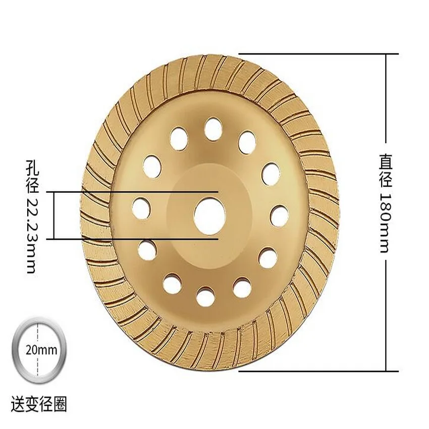 On Sale Of High Quality 180*22.23*5mm Huge Turbo Diamond Grinding Cup Wheel For Grinding Marble/granite/ceramic/concrete