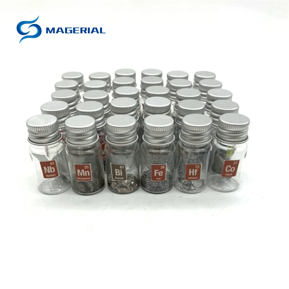 30 campioni di elementi flacone flacone metallo Non metallico terre Rare per collezioni fiale fiala combinazione Manganese Ni Au Te Fe V