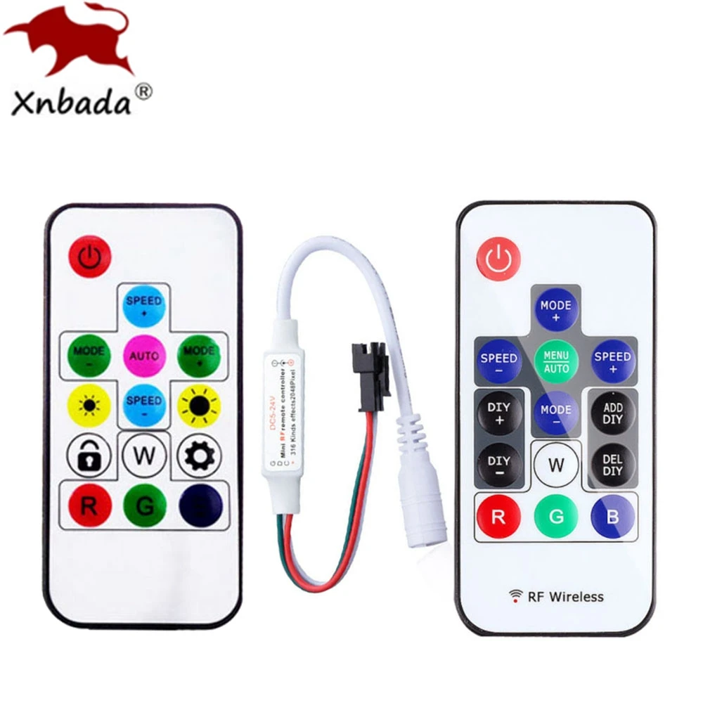 Led Strip Light WS2812B WS2811 SK6812 RGB Led Controller;14keys RF Wireless Remote Controller DC5-24V